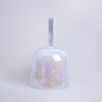 Kristallklangschale EULE KRAFTTIER 432 Hz mit Griff in weiß - 18,5 cm | AkashaBowls®