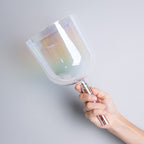 Kristallklangschale TAUBE KRAFTTIER 432 Hz mit Kristallen im Griff | AkashaBowls®