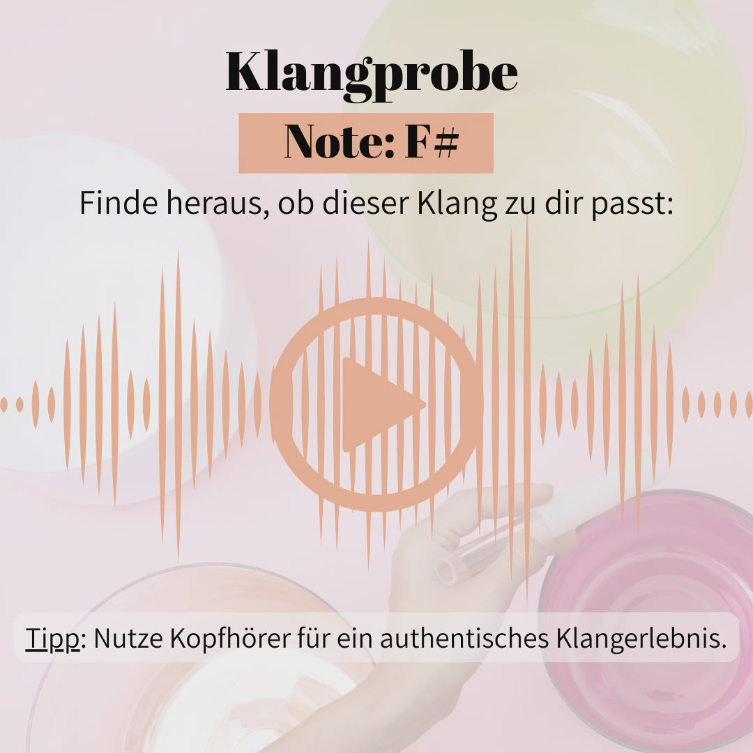 Kristallklangschale TAUBE KRAFTTIER 432 Hz mit Kristallen im Griff | AkashaBowls®