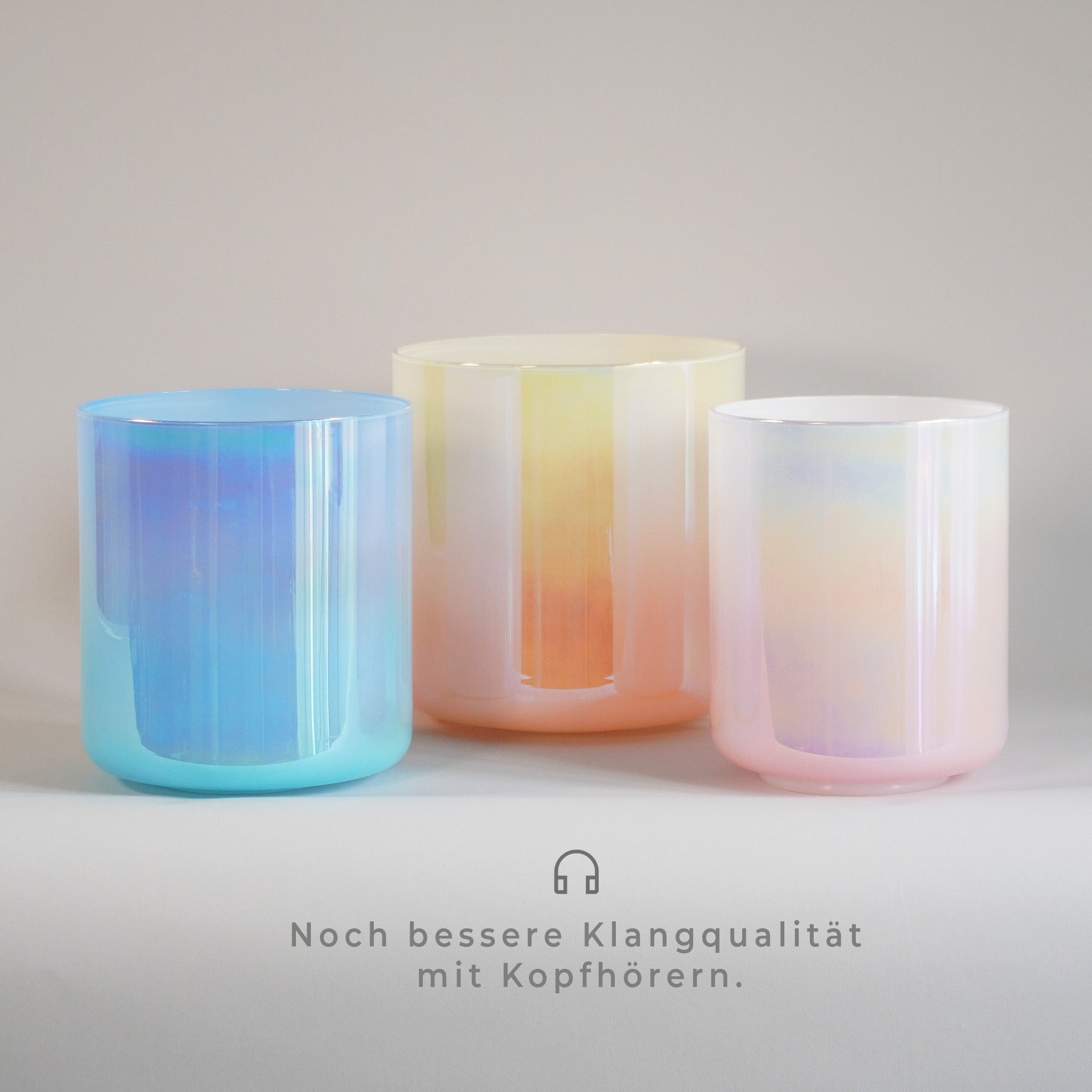 Kristallklangschalen-Set „Candy Pearl“ in 432 Hz I Infinity Bowls®