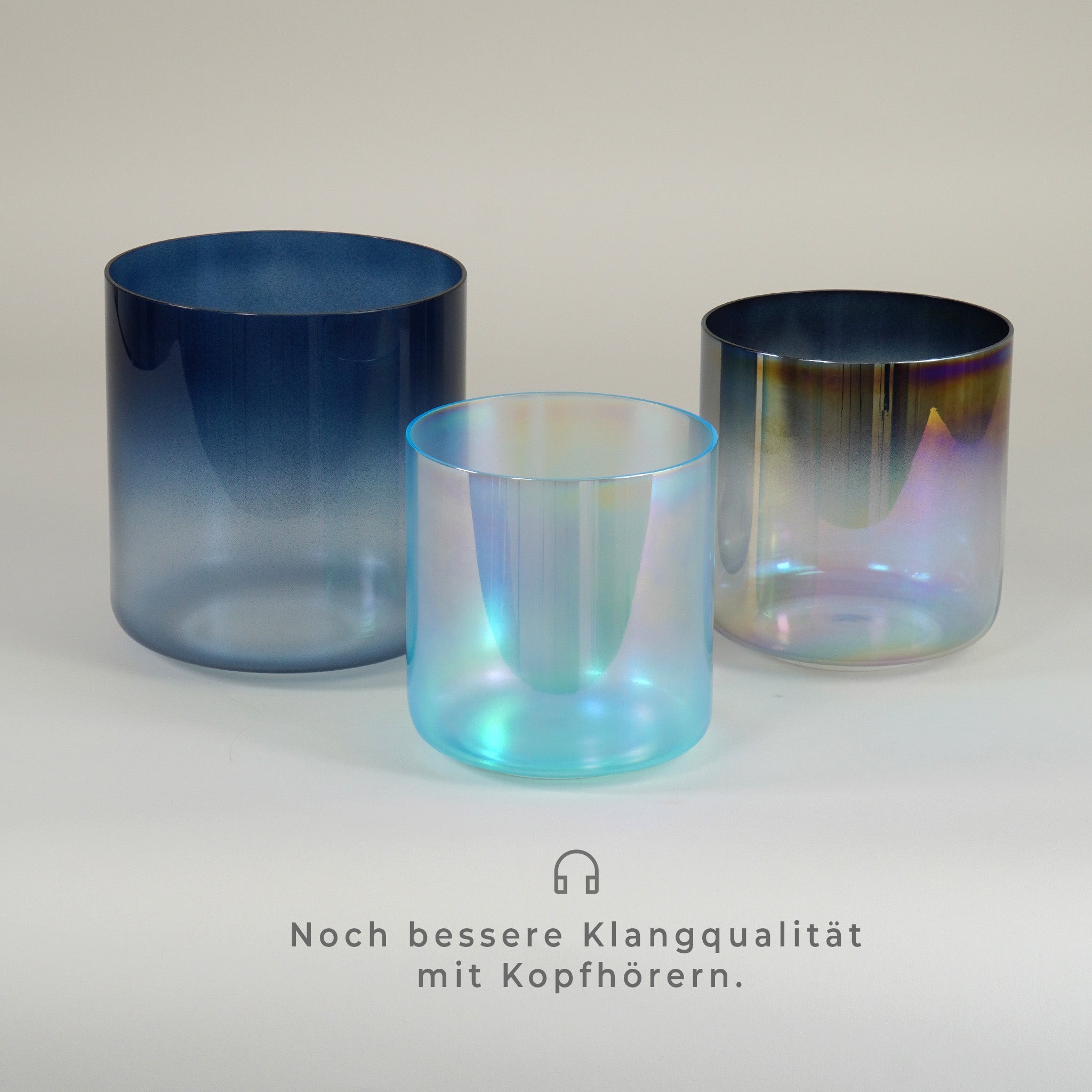 Kristallklangschalen-Set „Deep Ocean“ in 432 Hz I Infinity Bowls®