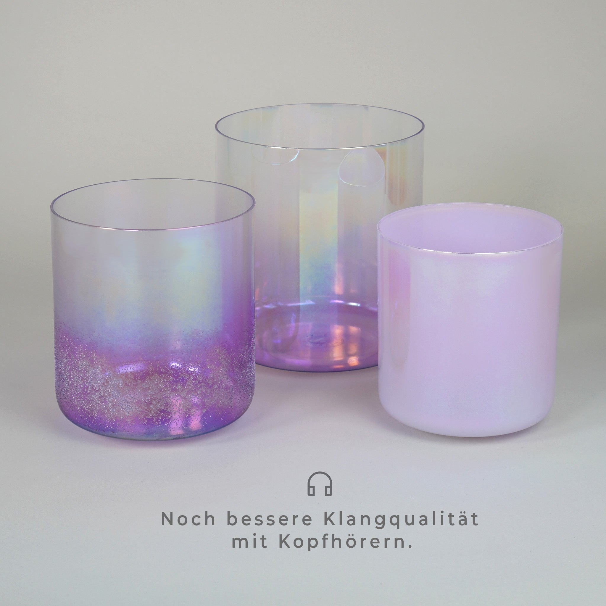Kristallklangschalen-Set „Violet Aura Alchemy“ in 432 Hz I Infinity Bowls®