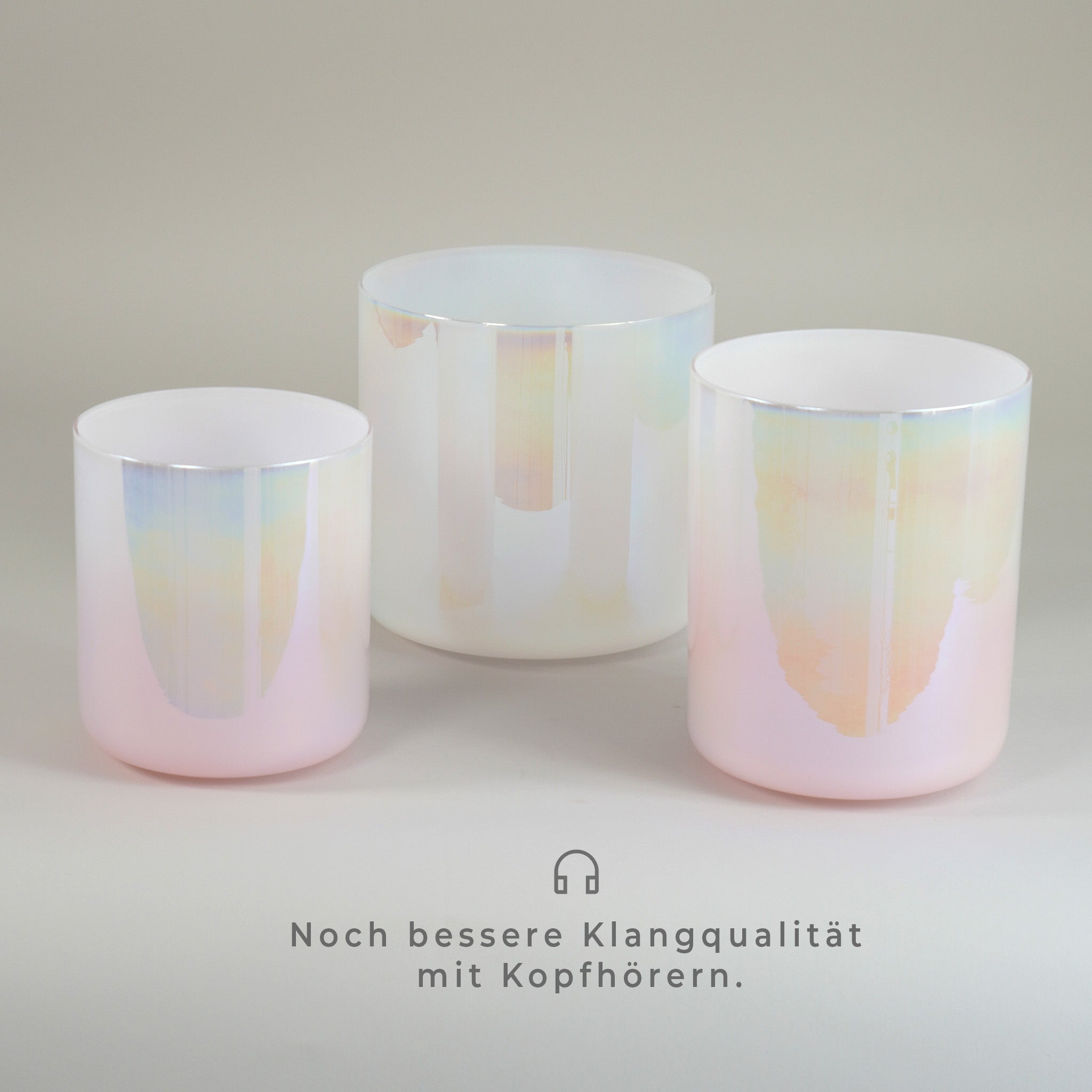Kristallklangschalen-Set „White  Rose“ in 432 Hz I Infinity Bowls®